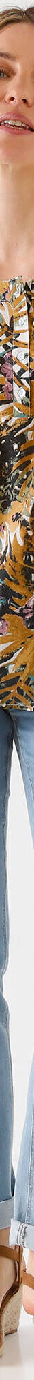 Tunique imprimé tropical en voile (miel) Tunique imprimé tropical en voile (miel)